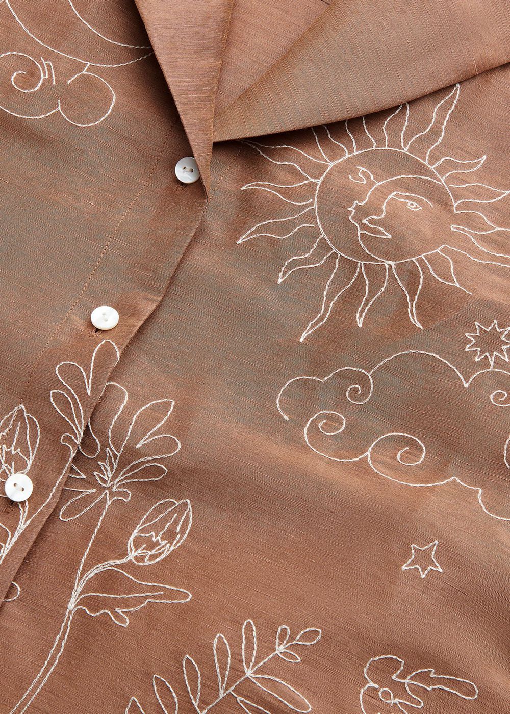 Whistles Embroidered Scribble Shirts Brown / Multicolor | US-79458VEXI