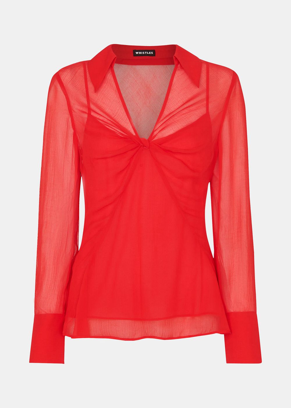 Whistles Emilia Twist Front Blouse Red | US-67025WTJG