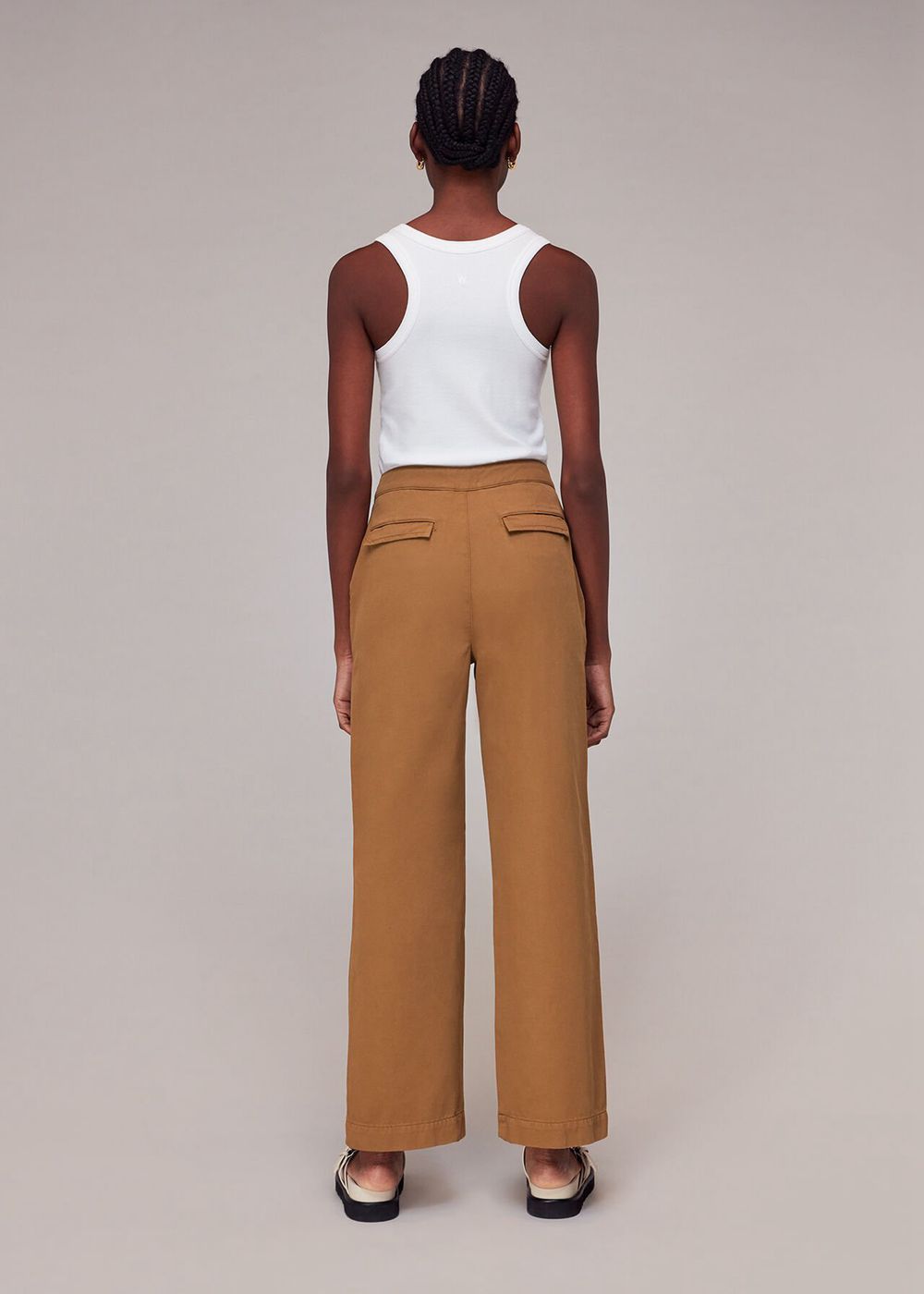 Whistles Emily Button Fronts Pants Neutral | US-76031UJWK