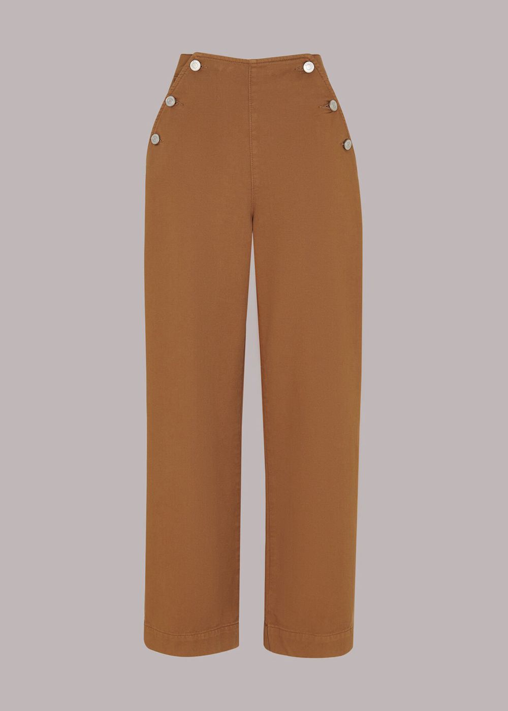 Whistles Emily Button Fronts Pants Neutral | US-76031UJWK