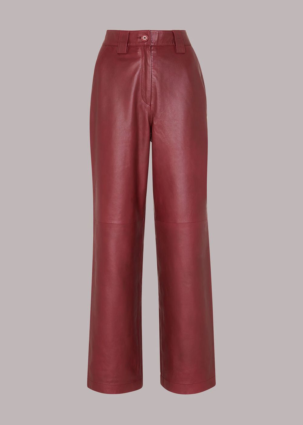 Whistles Emily Leather Pants Burgundy | US-78162SOXR