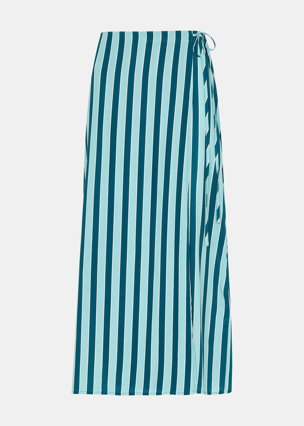 Whistles Emily Tonal Stripe Midi Skirts Turquoise / Multicolor | US-67498FSOT