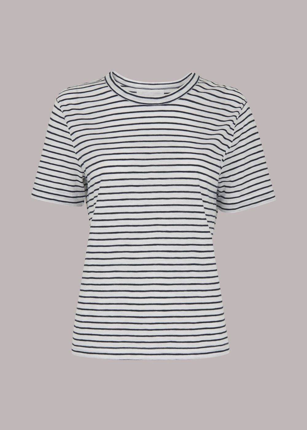 Whistles Emily Ultimate Stripe T-Shirt Navy / Multicolor | US-63952FCMP