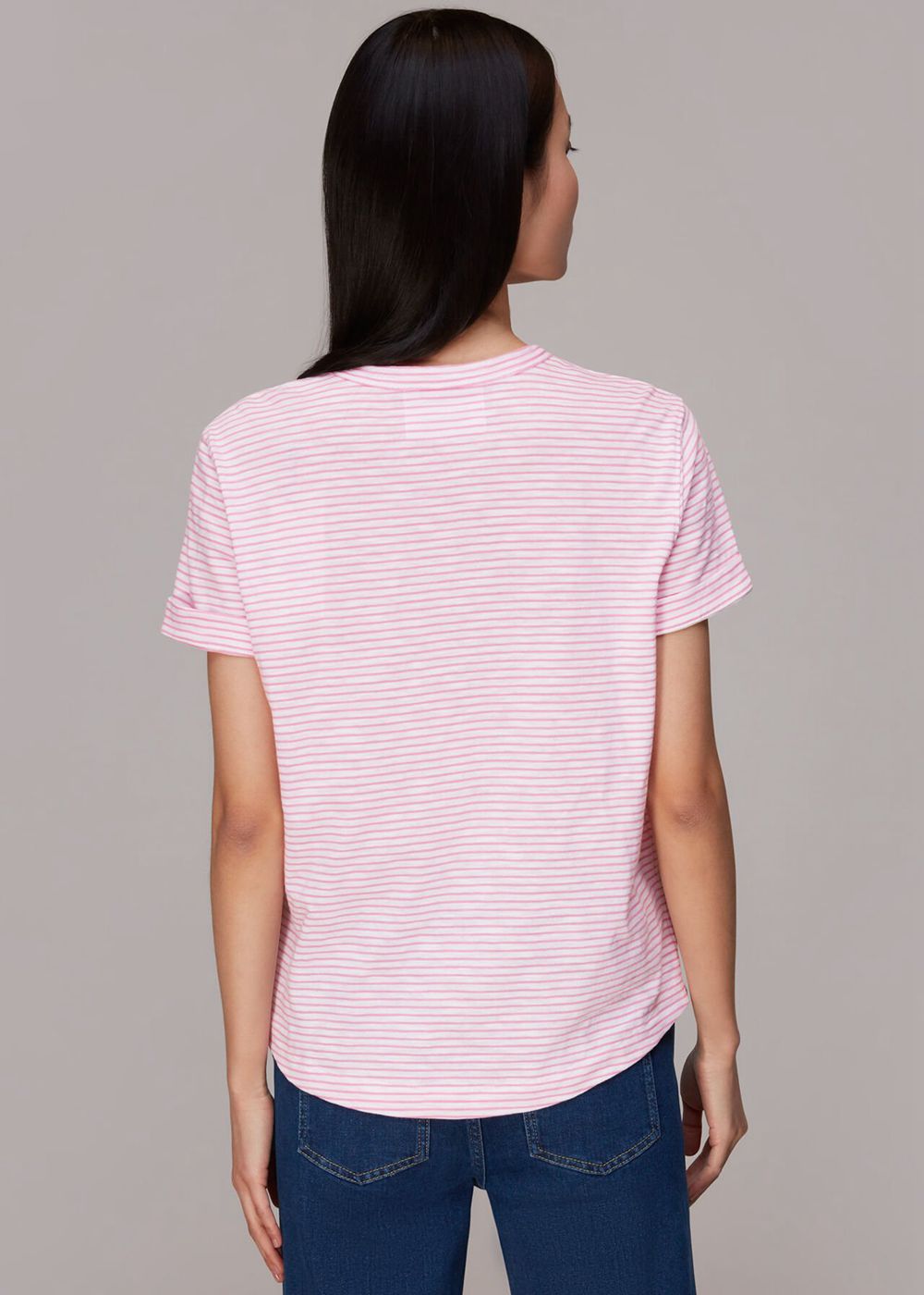 Whistles Emily Ultimate Stripe T-Shirt Pink / Multicolor | US-30927GLEW