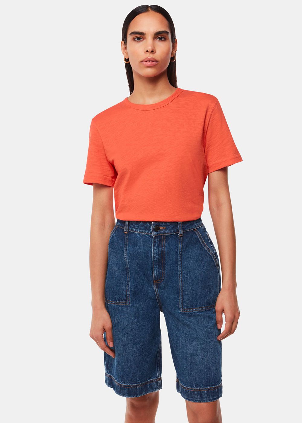 Whistles Emily Ultimate T-Shirt Coral | US-69038ZUSX