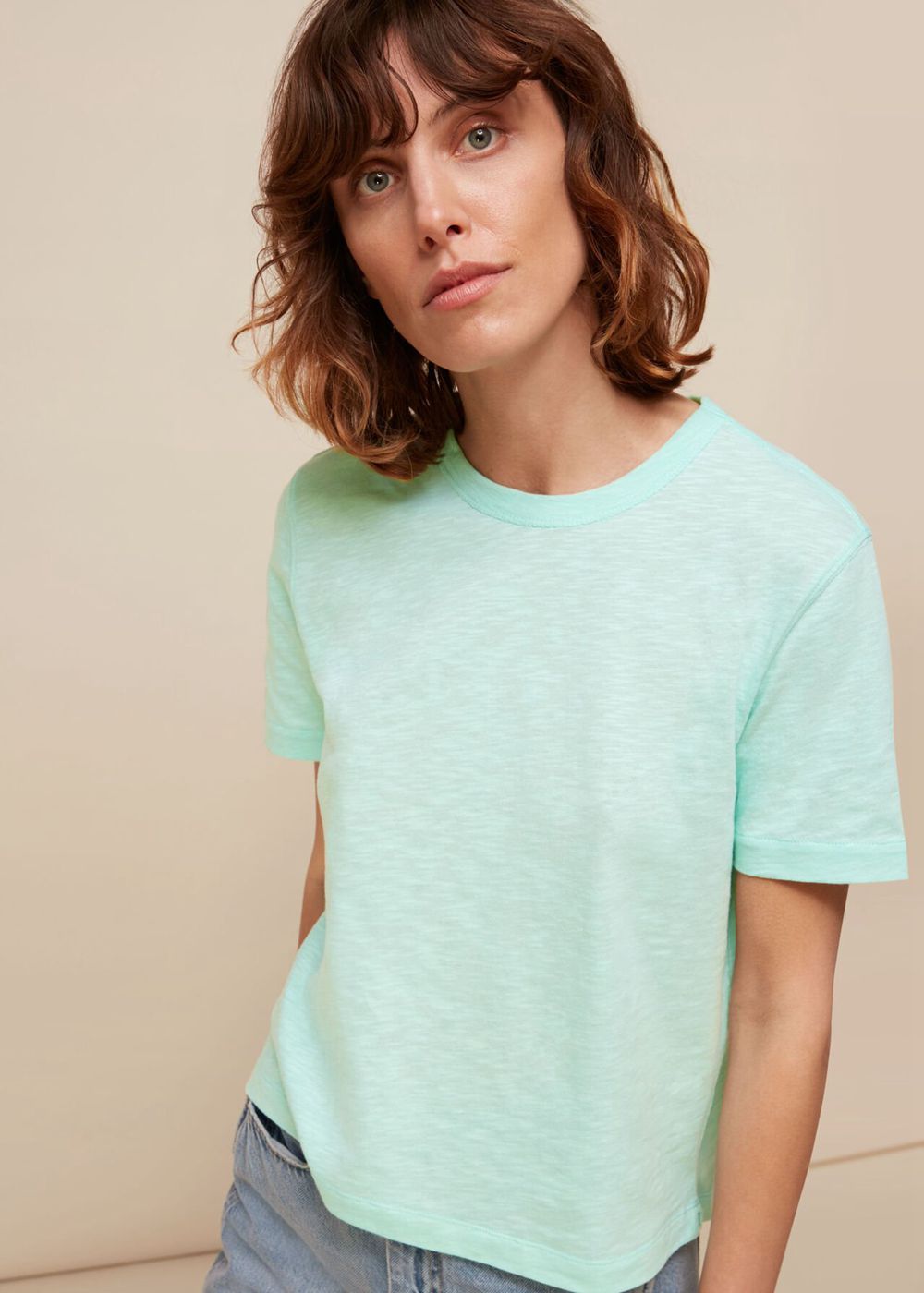 Whistles Emily Ultimate T-Shirt Mint | US-32071CYNQ