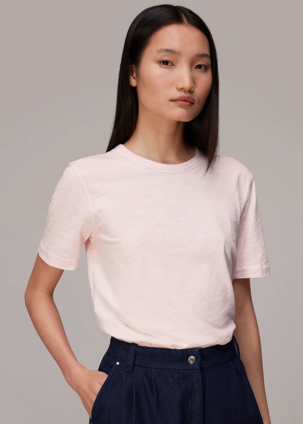 Whistles Emily Ultimate T-Shirt Pink | US-32819MZHY