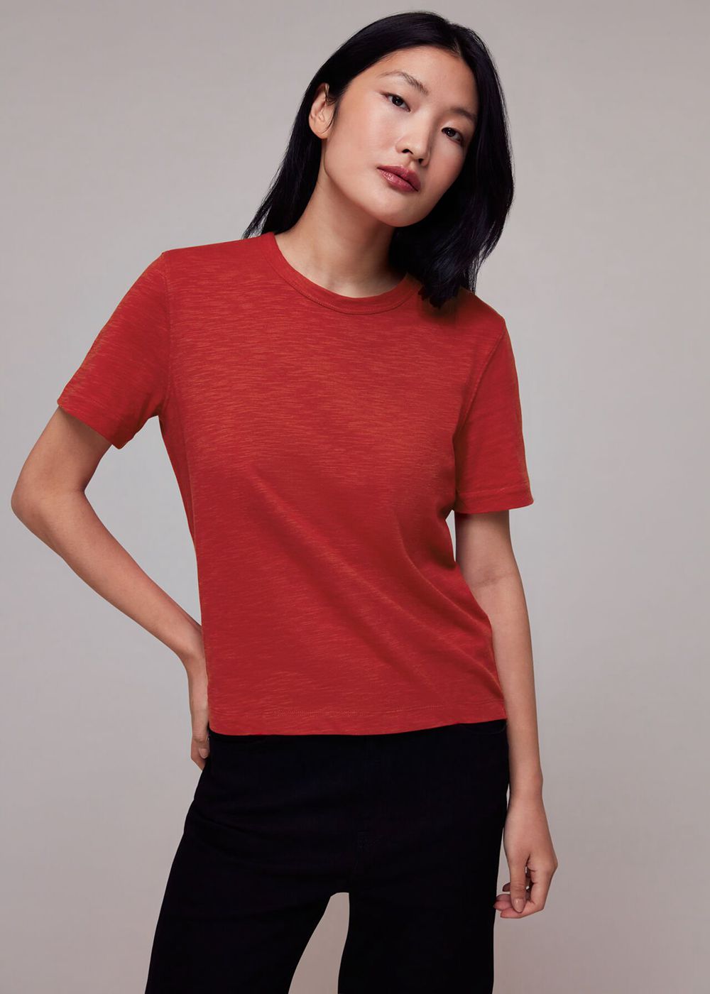 Whistles Emily Ultimate T-Shirt Red | US-90612BDUW