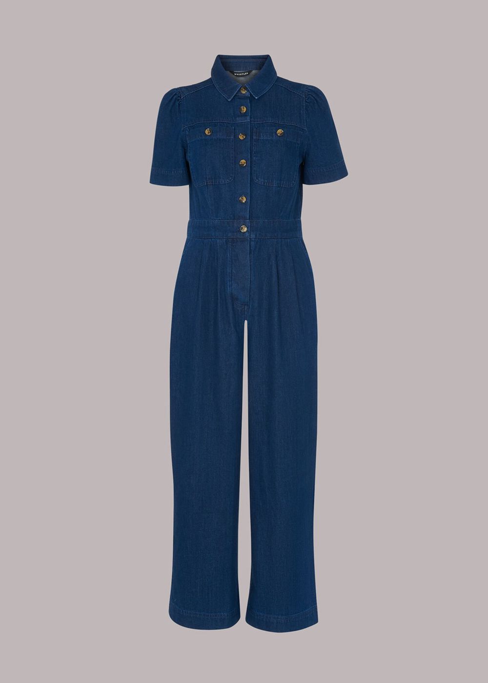 Whistles Emma Denim Jumpsuit Blue | US-48359YLMU