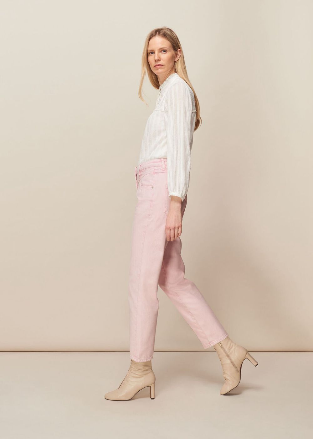 Whistles Emma Panelled Jeans Pink | US-39507LSYR