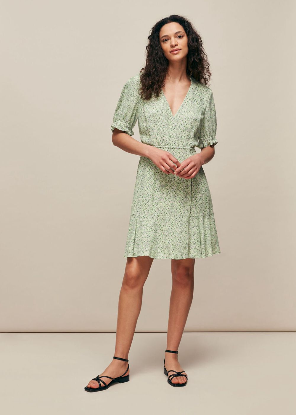 Whistles English Garden Wrap Dress Green / Multicolor | US-05942LCYE