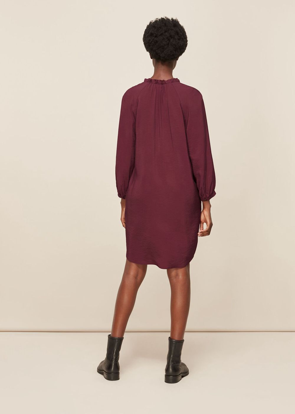 Whistles Enora Dress Burgundy | US-95316BIOQ