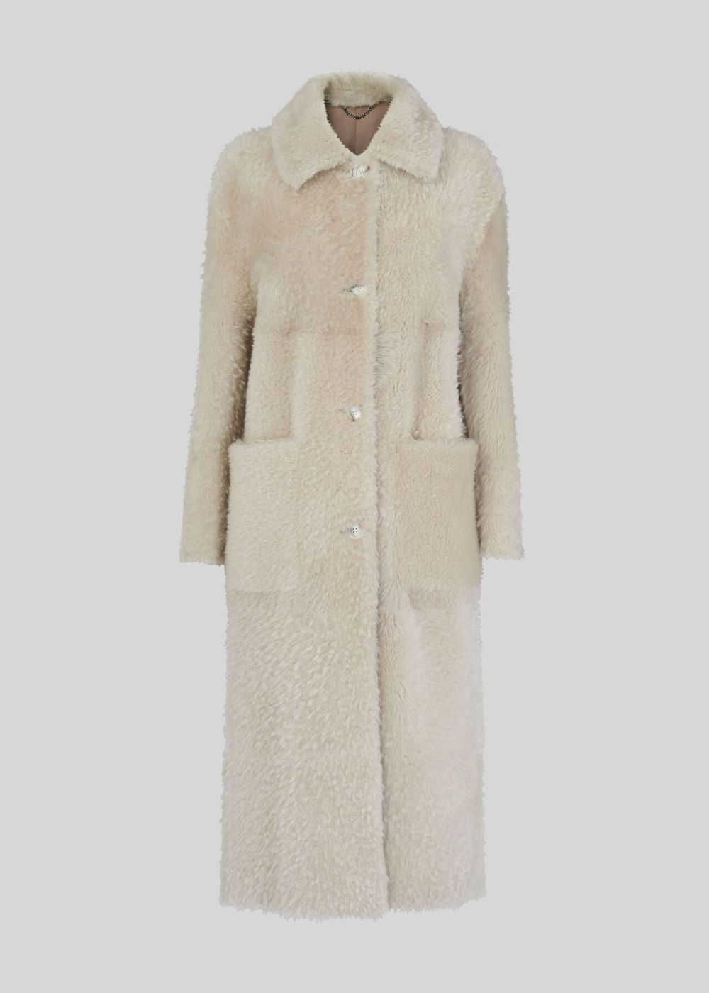 Whistles Erika Shearling Coat White / Multicolor | US-59624ROIU