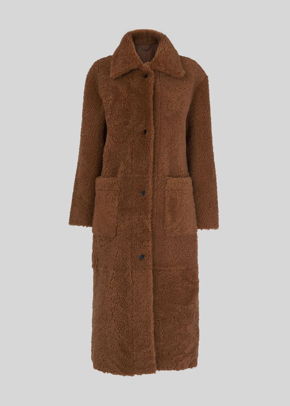 Whistles Erika Shearling Teddy Coat Brown | US-85203GHYI