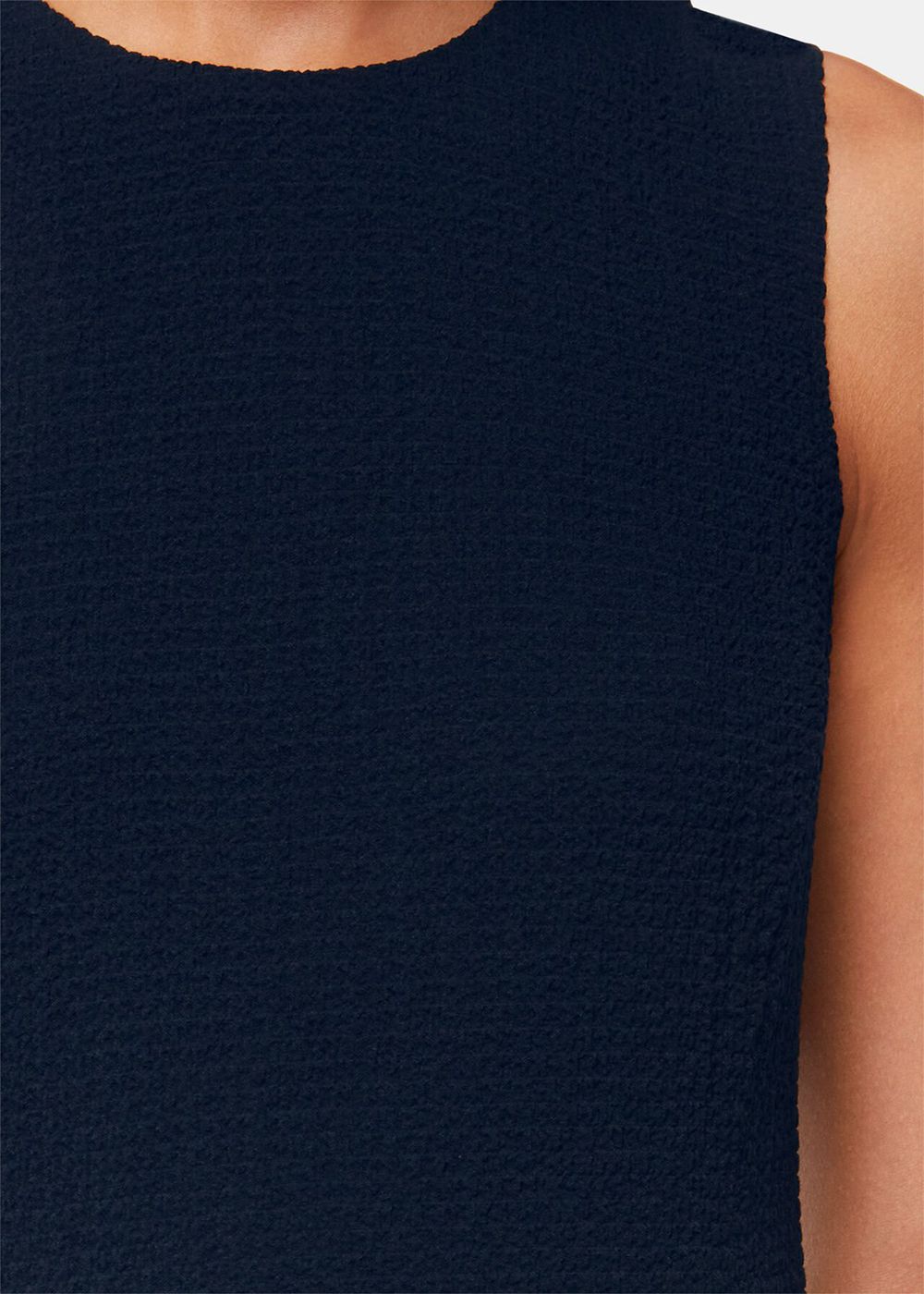 Whistles Erin Texture Midi Dress Navy | US-51306HVUQ