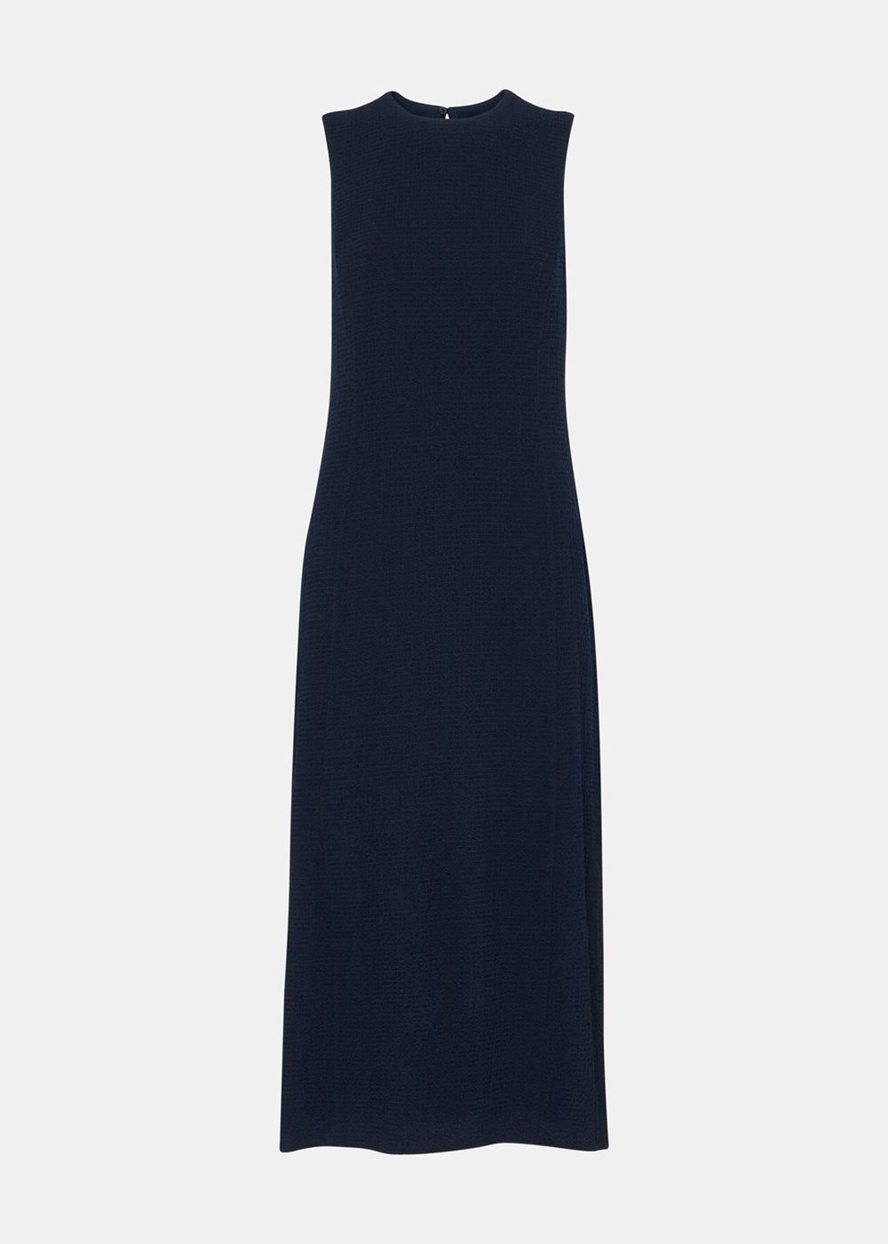 Whistles Erin Texture Midi Dress Navy | US-51306HVUQ