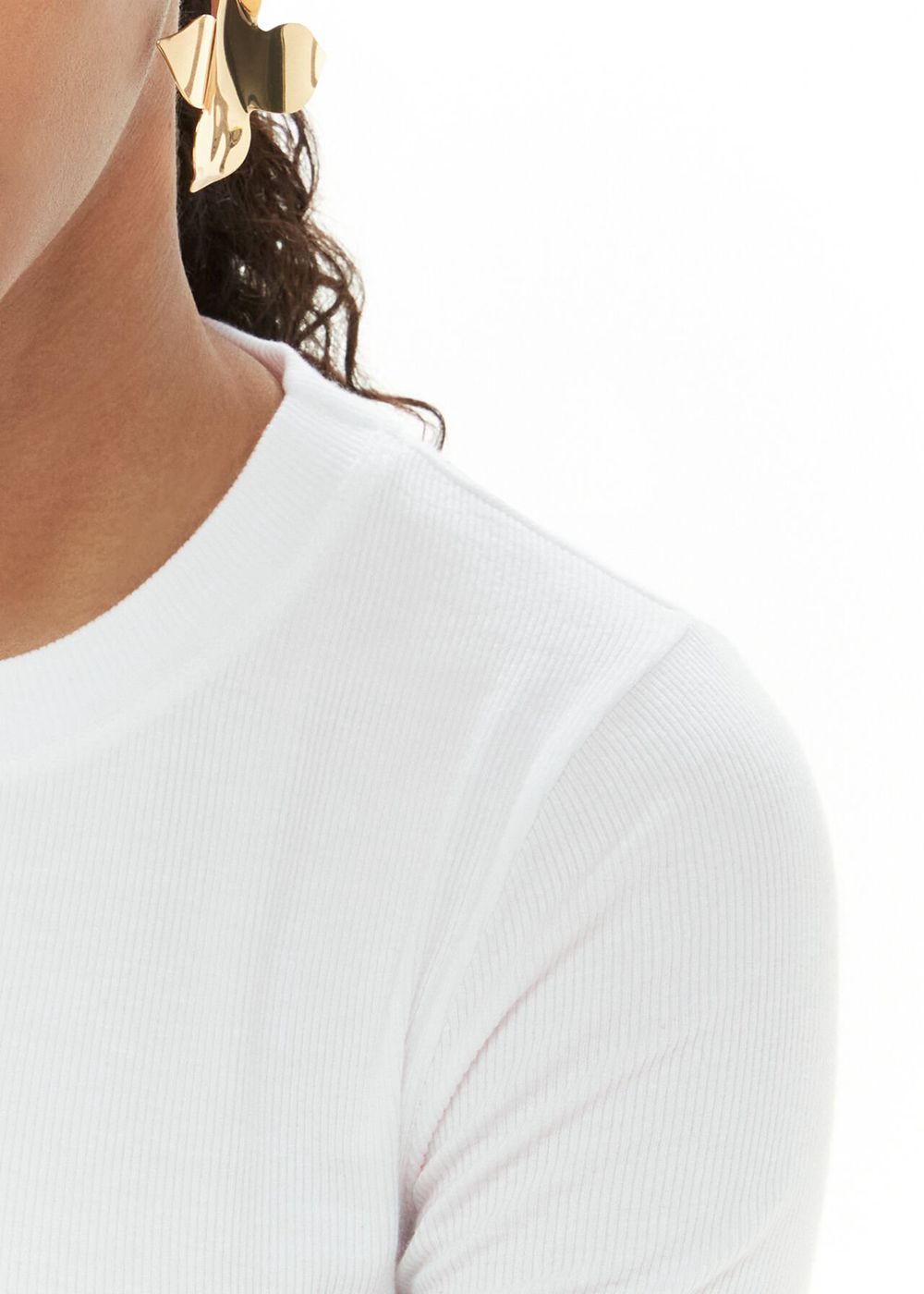 Whistles Essential Ribbed T-Shirt White | US-87635MERK