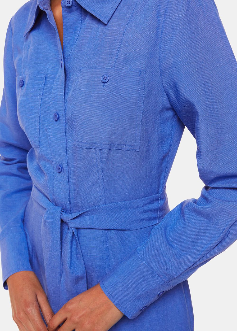 Whistles Estella Shirt Dress Blue | US-96341EGUM