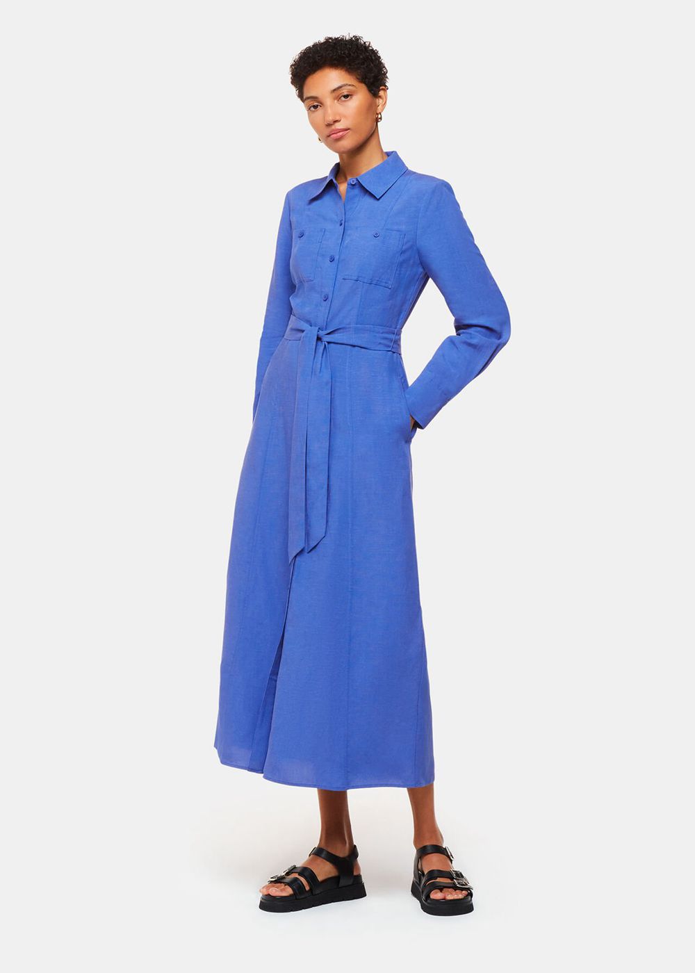 Whistles Estella Shirt Dress Blue | US-96341EGUM