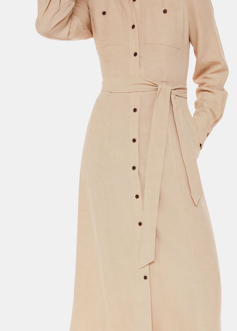 Whistles Estella Shirt Dress Neutral | US-04136FLPR