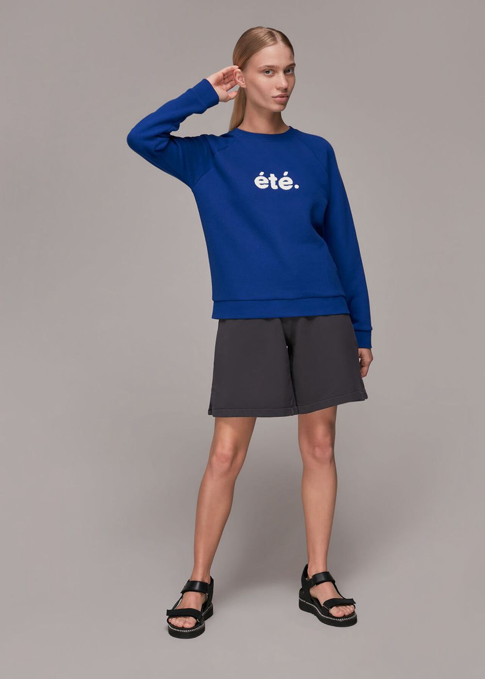 Whistles Ete Sweatshirt Blue | US-15329ALSP