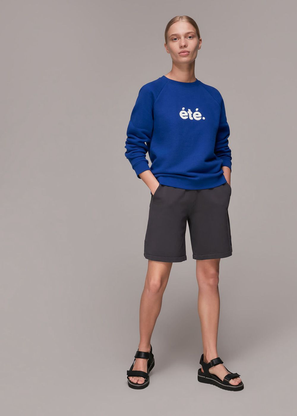 Whistles Ete Sweatshirt Blue | US-15329ALSP