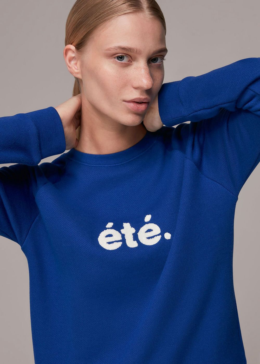 Whistles Ete Sweatshirt Blue | US-15329ALSP