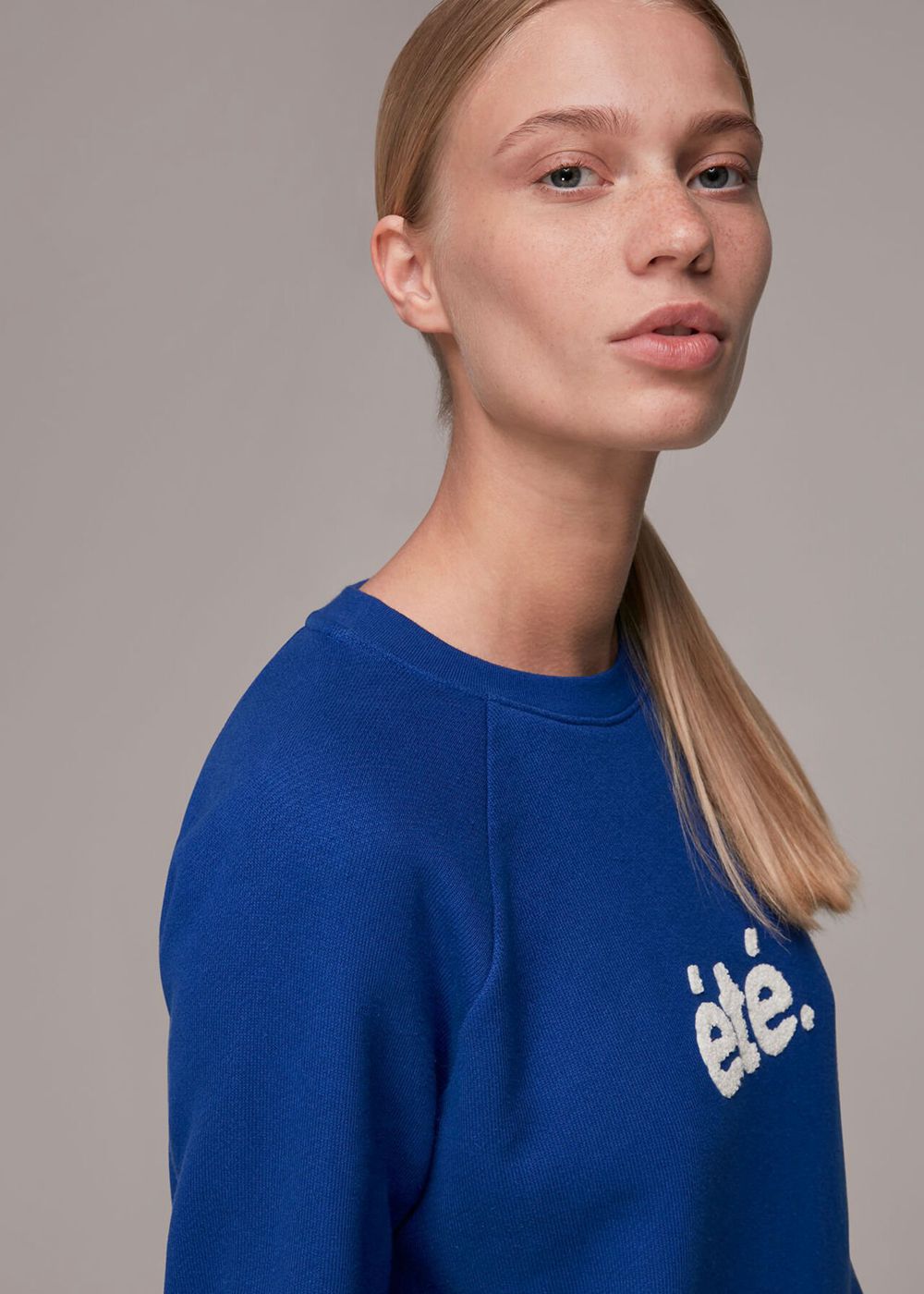 Whistles Ete Sweatshirt Blue | US-15329ALSP