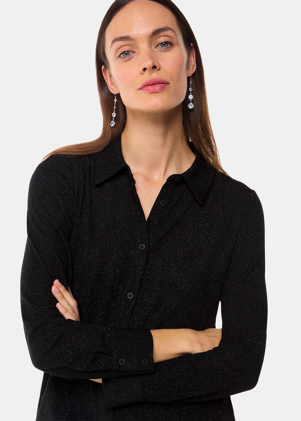 Whistles Eva Sparkle Shirts Black / Multicolor | US-68523QBMR