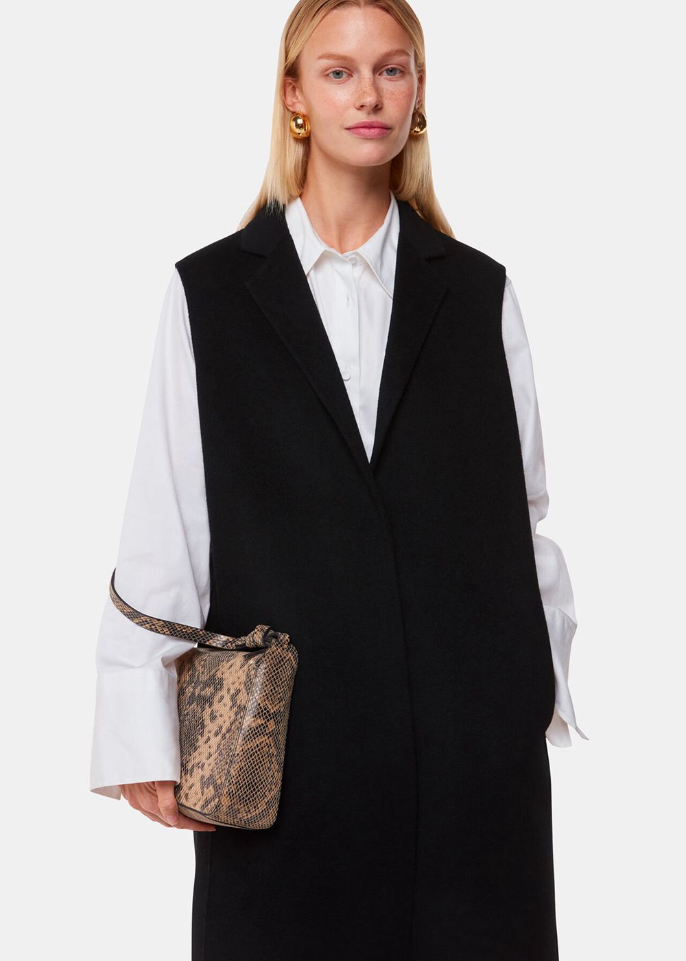 Whistles Eve Double Face Vest Black | US-58204AJZI