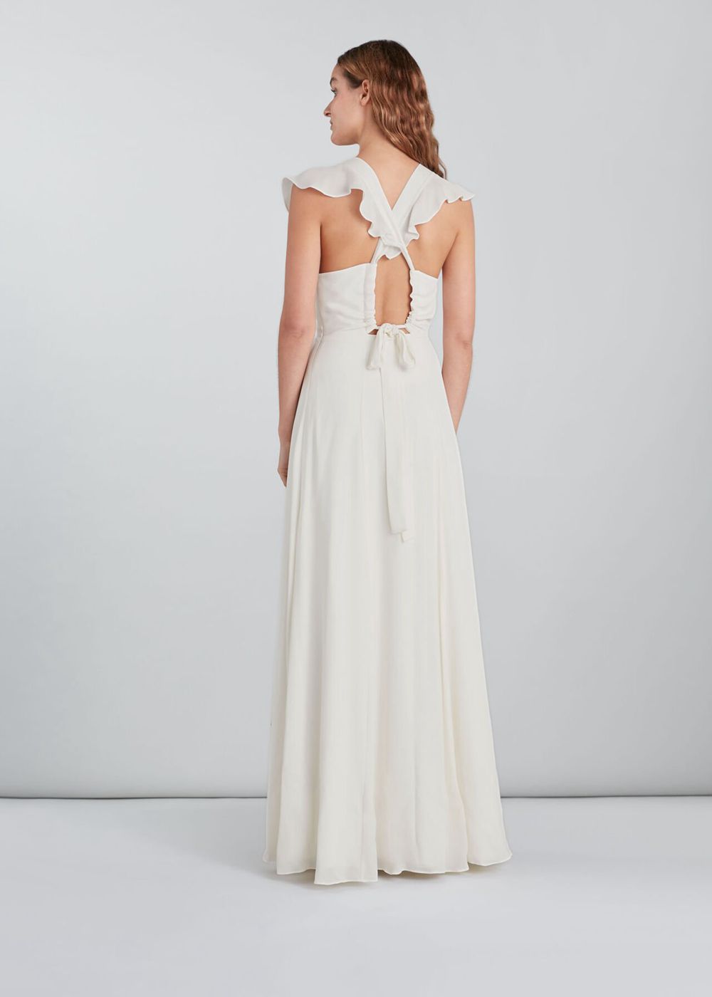 Whistles Eve Silk Wedding Dress White | US-82174MAYG