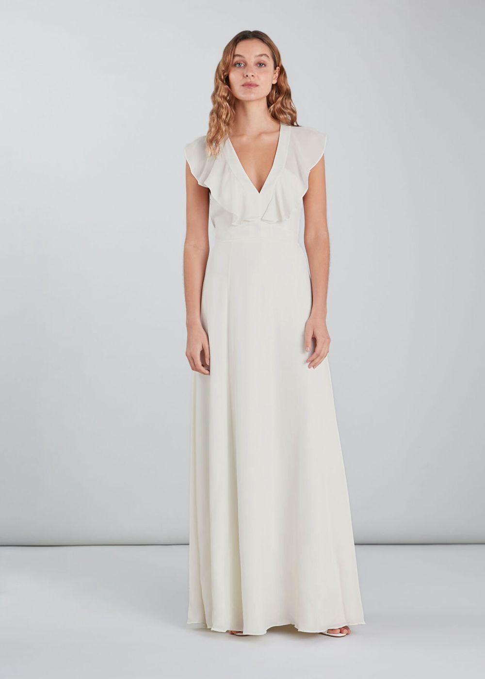 Whistles Eve Silk Wedding Dress White | US-82174MAYG