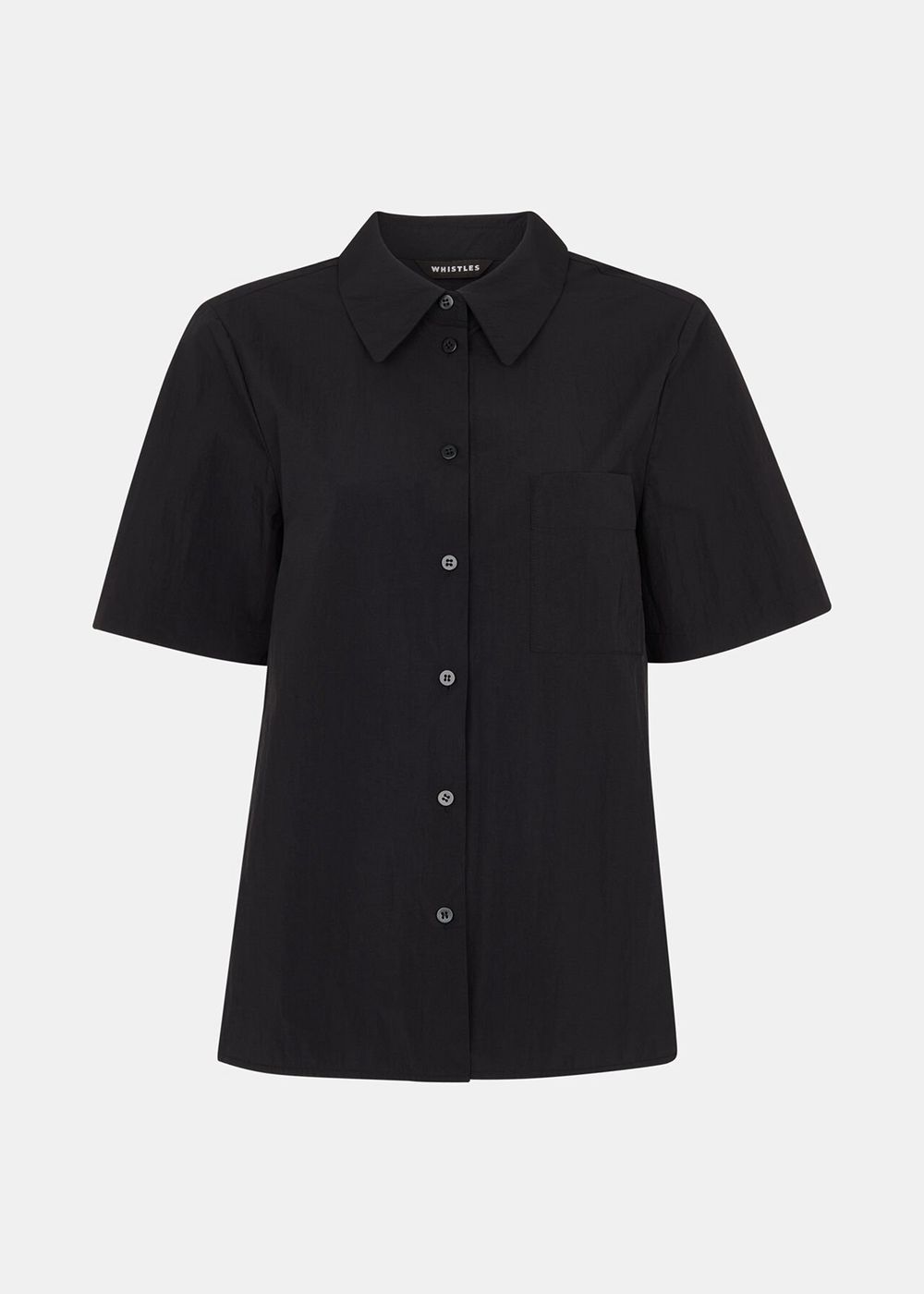 Whistles Ezra Short Sleeve Shirts Black | US-21847NIAJ