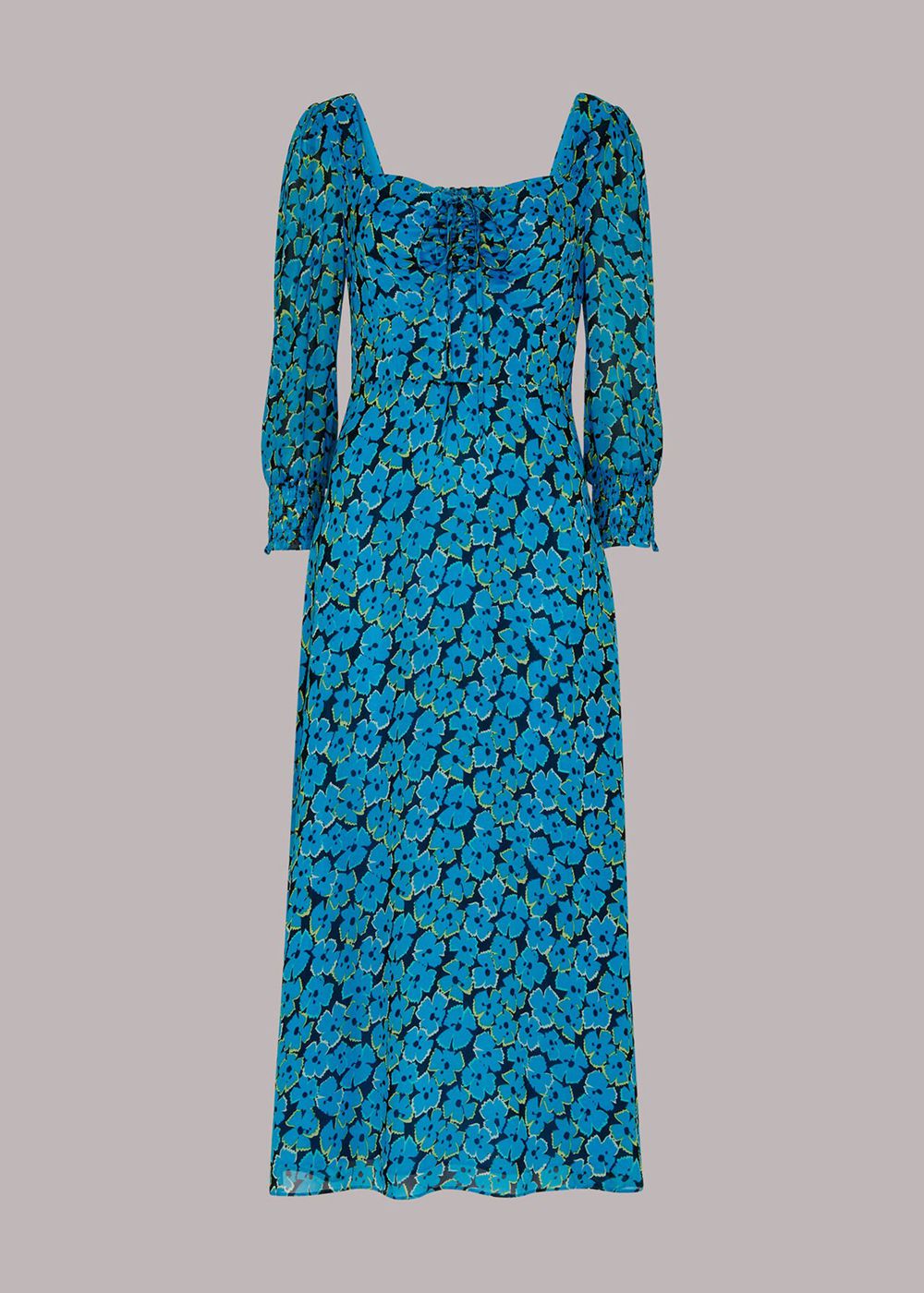 Whistles Farfalle Flower Midi Dress Blue / Multicolor | US-25317JXMS