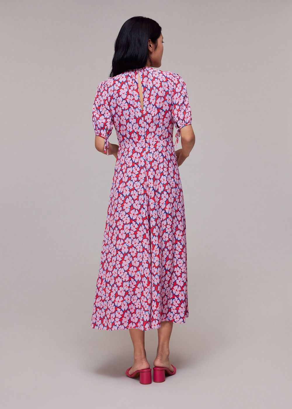 Whistles Farfalle Flower Midi Dress Pink / Multicolor | US-54089ICTP