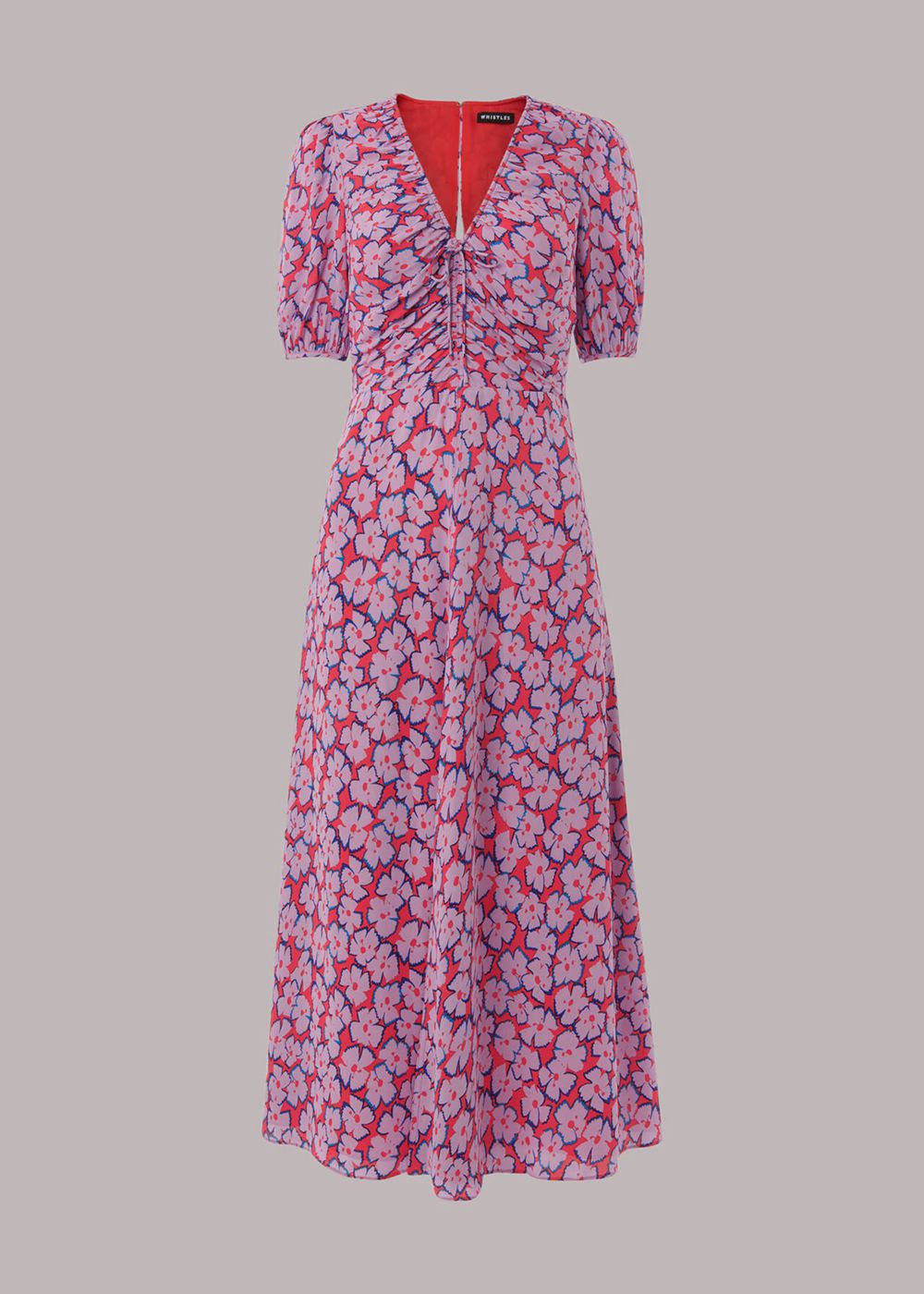 Whistles Farfalle Flower Midi Dress Pink / Multicolor | US-54089ICTP