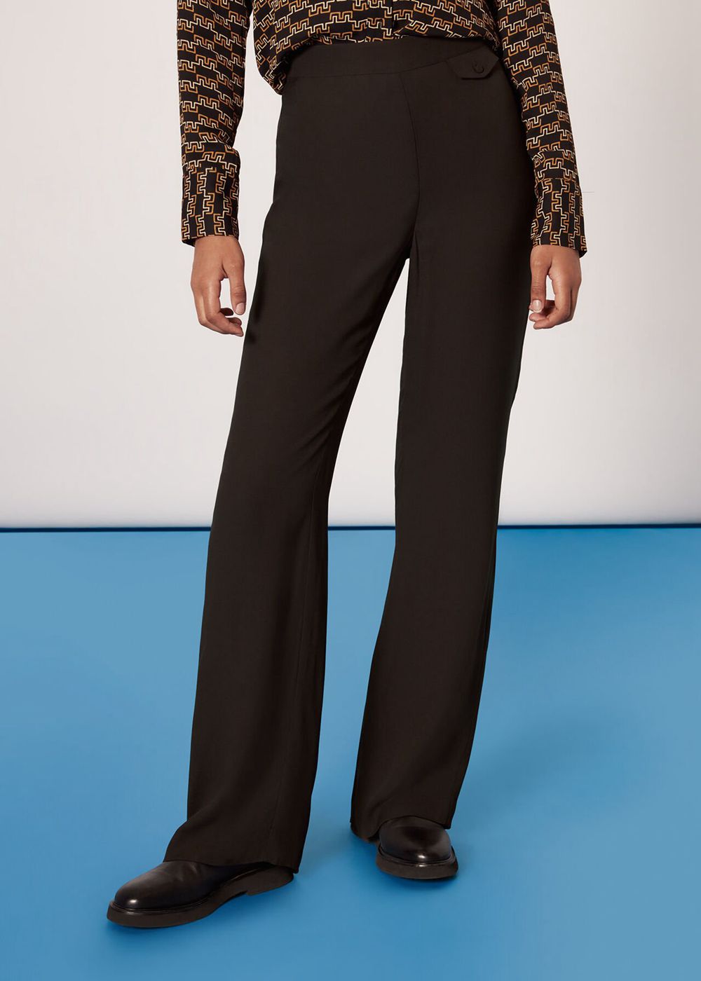 Whistles Farrah Slim Flare Pants Chocolate | US-54710QFEO