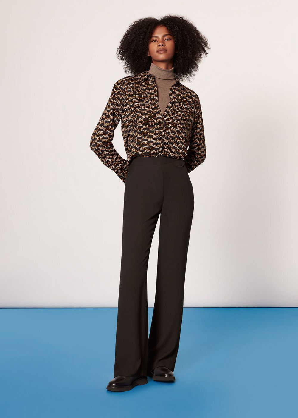 Whistles Farrah Slim Flare Pants Chocolate | US-54710QFEO