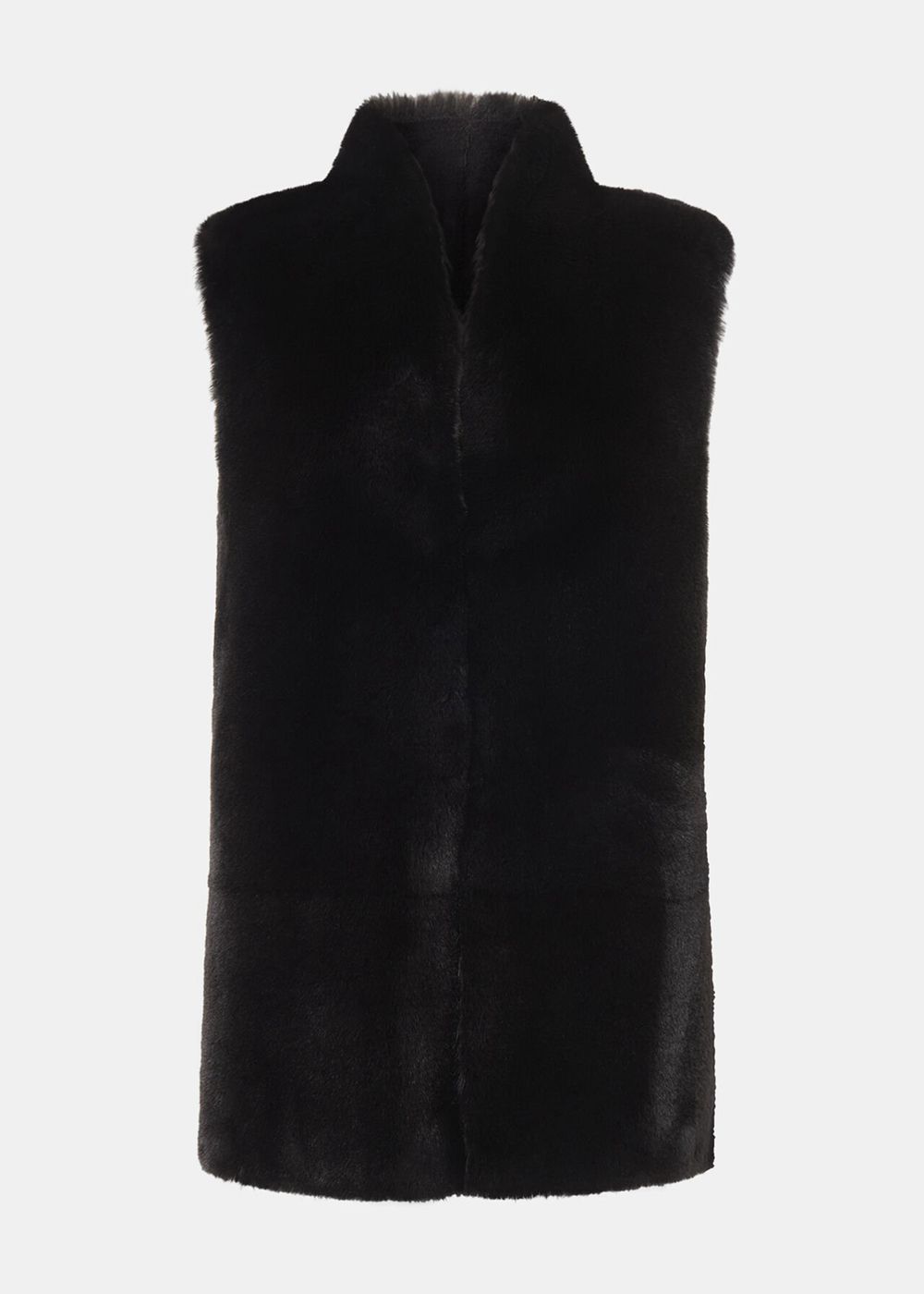 Whistles Faux Fur Vest Black | US-92785ABYN