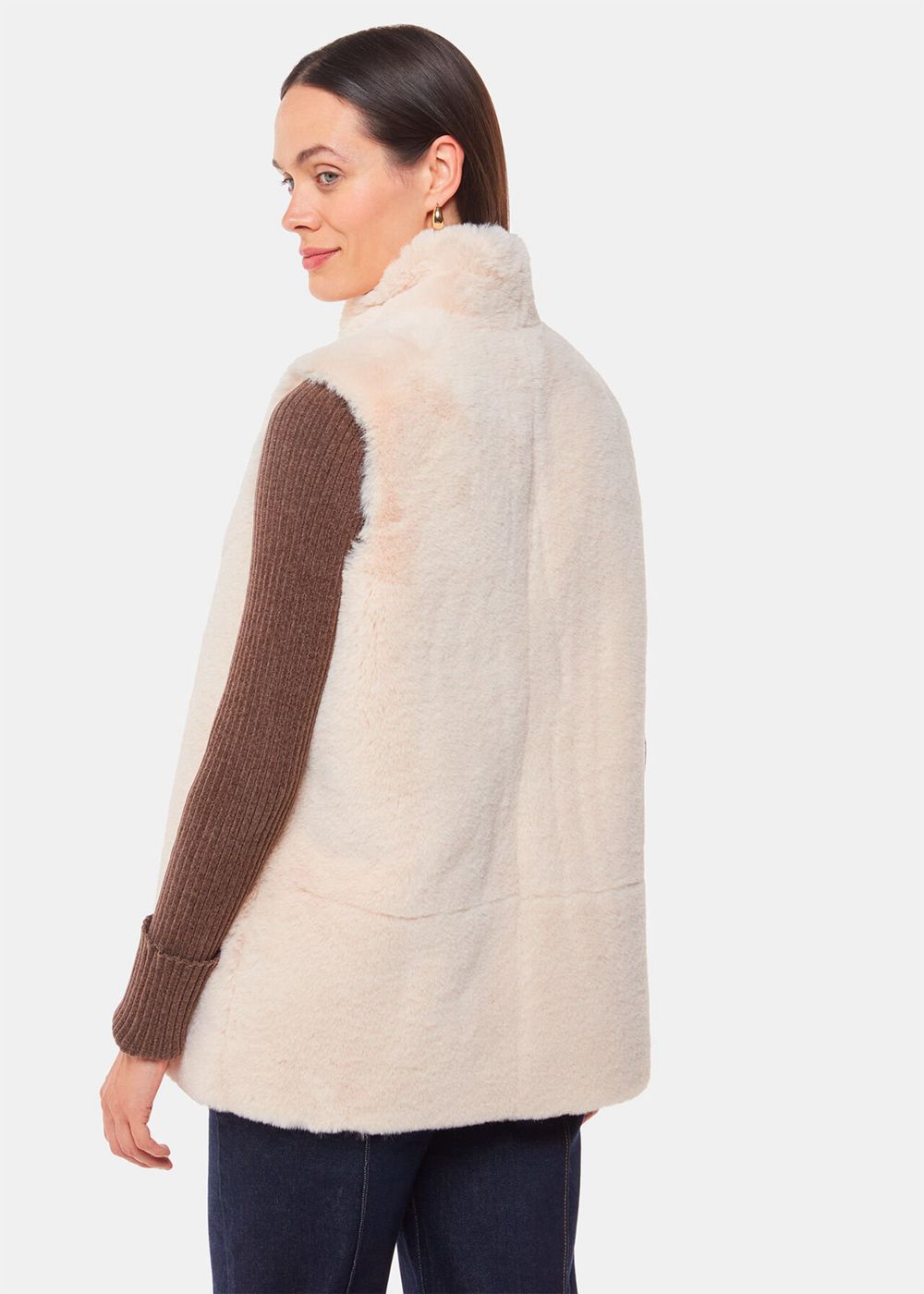 Whistles Faux Fur Vest Neutral | US-93256IJQA