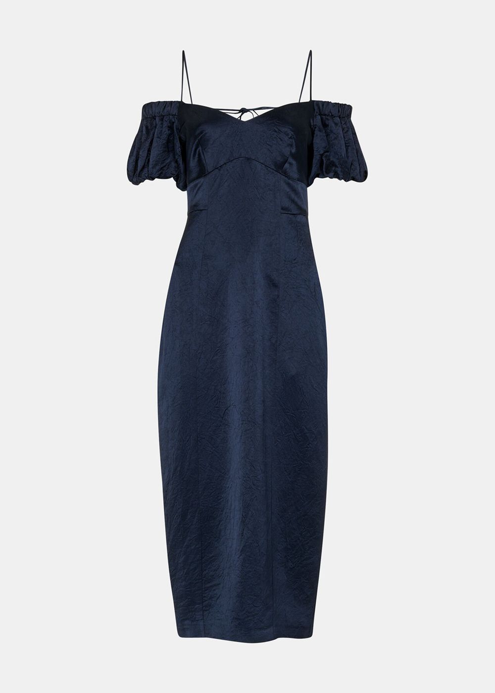 Whistles Faye Bardot Dress Navy | US-82390LCTN