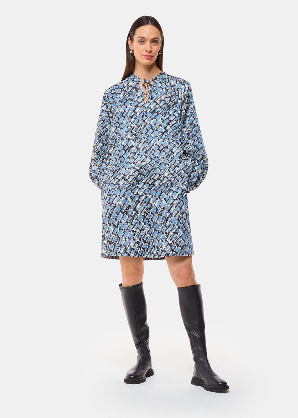 Whistles Feathered Wing Marnie Dress Blue / Multicolor | US-98146EBAW