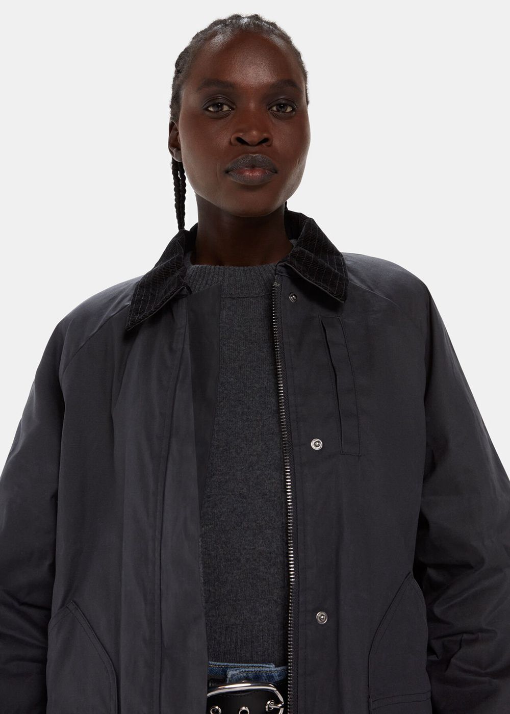 Whistles Fern Waxed Jacket Black | US-16845GCBA