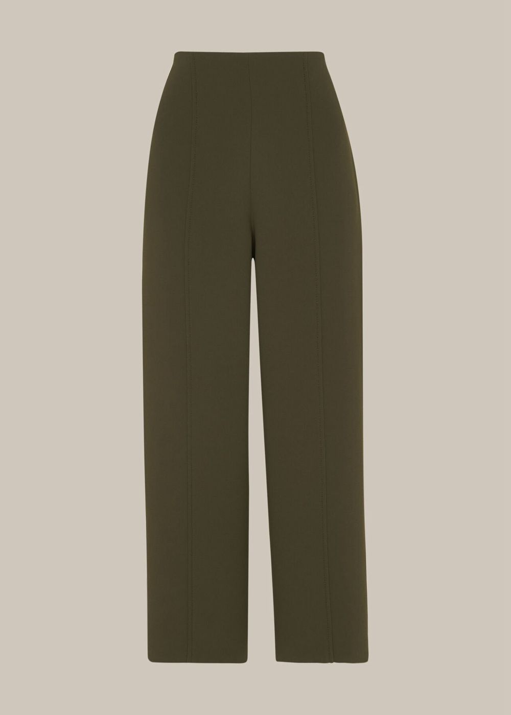 Whistles Flat Front Crop Pants Khaki | US-78960CTKL