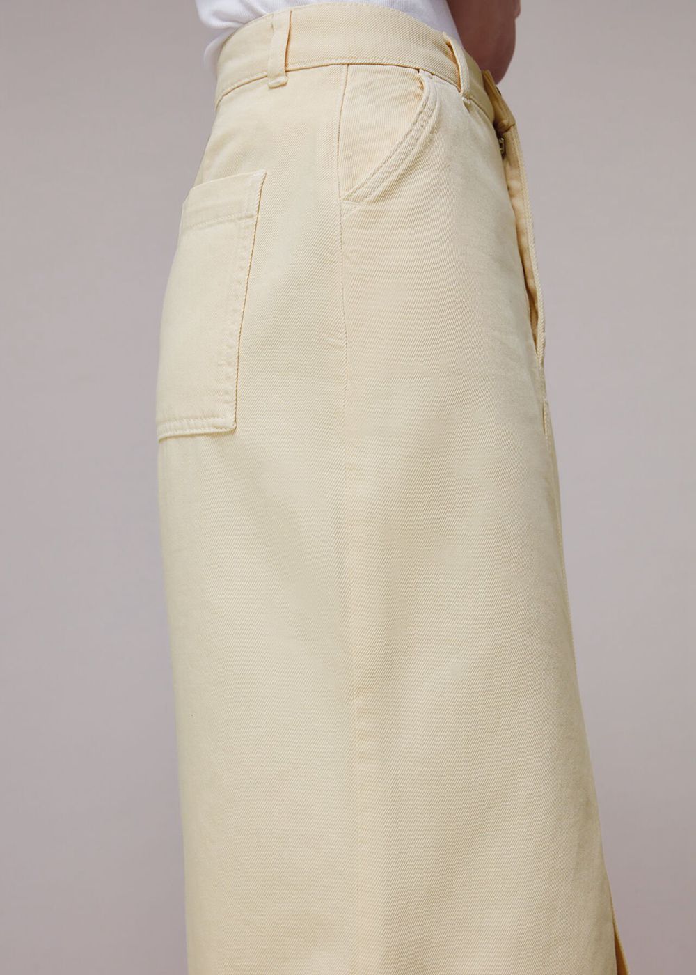 Whistles Flo Denim Midi Skirts White / Multicolor | US-38256JGMQ