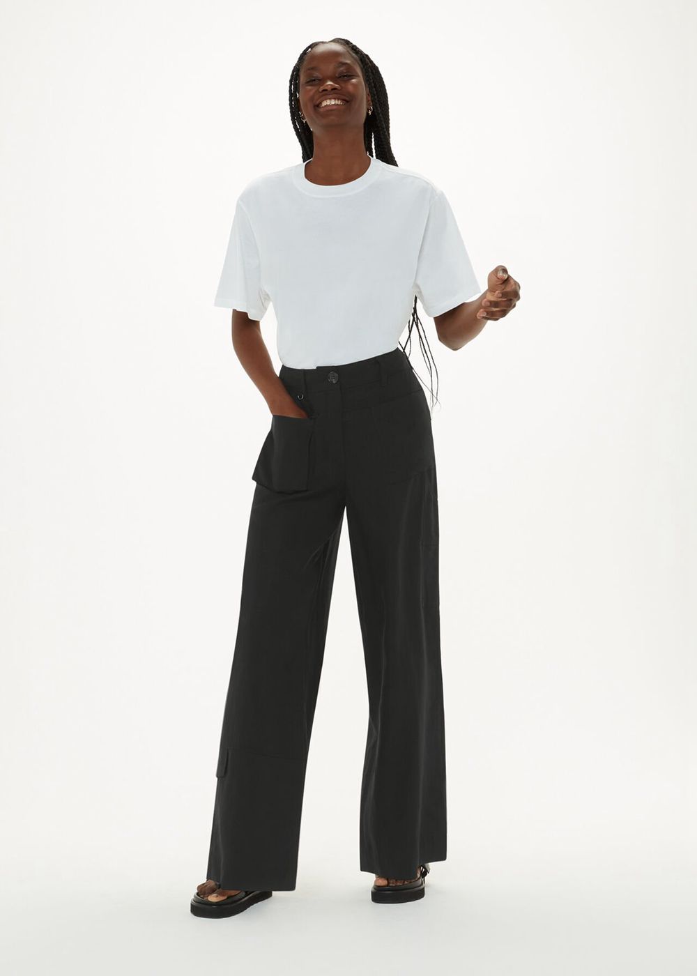 Whistles Flora Pocket Detail Pants Black | US-17263NKXF