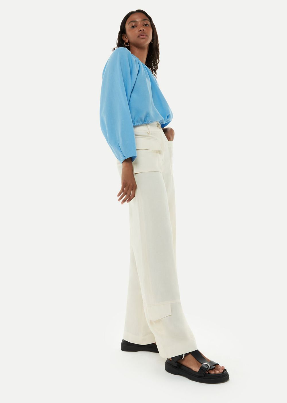 Whistles Flora Pocket Detail Pants Neutral | US-69021KBWC