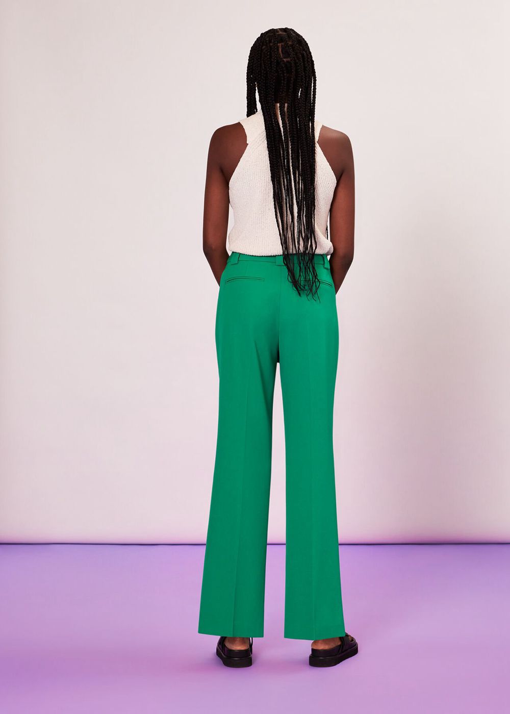 Whistles Flora Slim Tailored Pants Green | US-76951KZYI