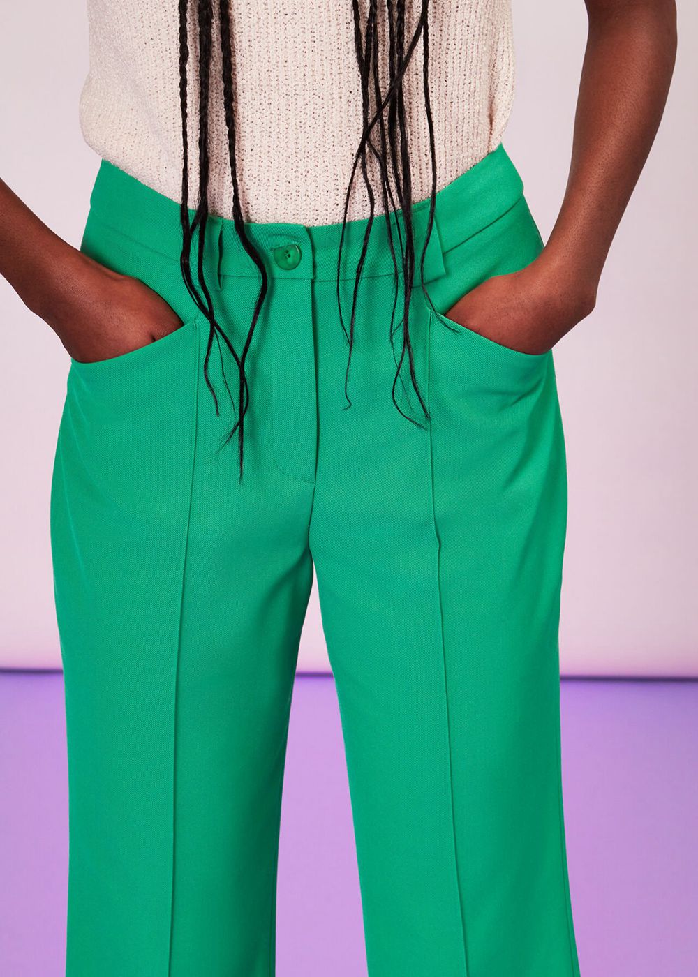 Whistles Flora Slim Tailored Pants Green | US-76951KZYI