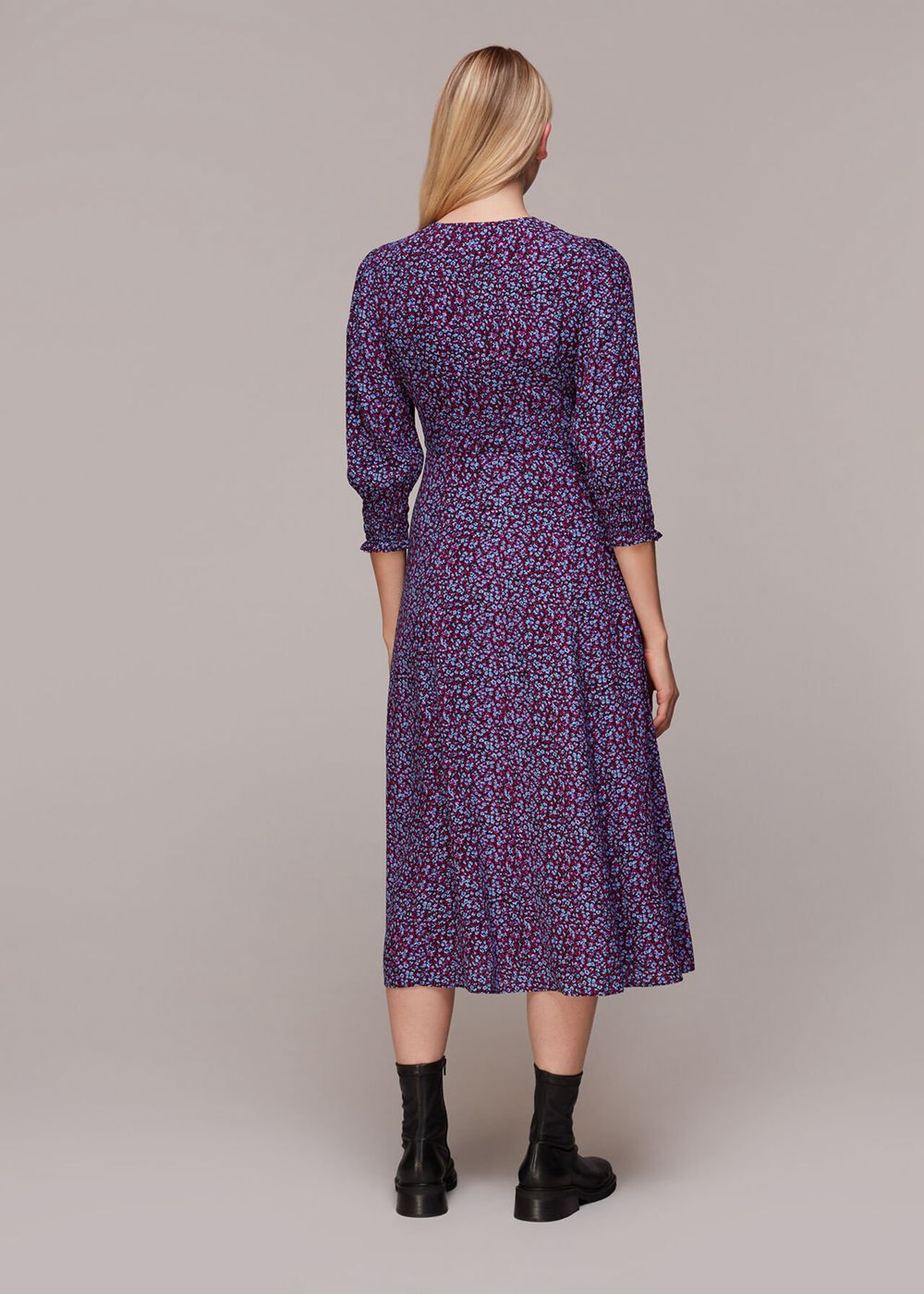 Whistles Floral Garden Midi Dress Purple / Multicolor | US-28153GRSX